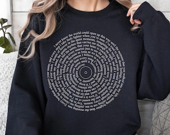 Custom Song Lyrics Shirt, Personalized Music Artist Lover Sweatshirt, Rock Band Gift For Concert Festival, Musician Teacher  Album Tee 2423