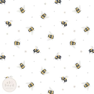 Watercolor Bumble Bee Seamless Pattern, Digital Repeat Tile, Print for Fabric Printers, Seamless Pattern for small businesses