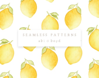 Lemons Pattern, Fruit Repeat Tile, Print for Fabric Printers, Summer Seamless Pattern