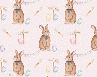 Easter Bunny Seamless File, Neutral Easter Rabbit Seamless Pattern, Cute Easter seamless file, Spring Surface Pattern