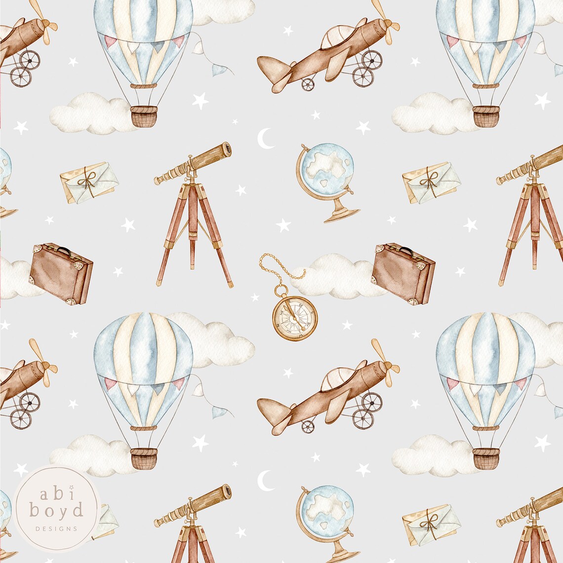 Adventure Seamless Pattern, Travel Repeating Pattern, Little Explorer ...