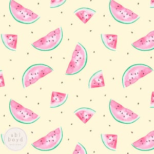 Seamless Watermelon Pattern | High-Resolution Digital Download | Perfect for Fabric, Clothing, and Scrapbooking