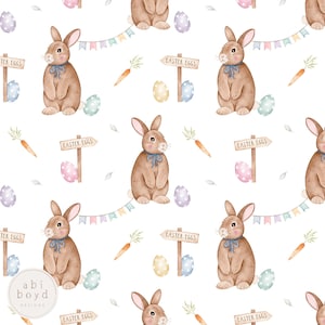 Easter Bunny Seamless File, Neutral Easter Rabbit Seamless Pattern, Cute Easter seamless file, Spring Surface Pattern