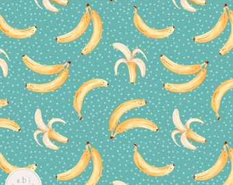 Watercolour Banana Seamless File, Bananas Repeating Pattern, Fruit Print for Personal and Commercial Use