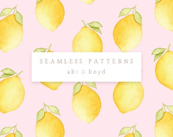 Lemons Pattern, Fruit Repeat Tile, Print for Fabric Printers, Summer Seamless Pattern