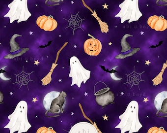Halloween Digital Paper, Halloween Seamless Pattern for Commercial Use, Pumpkin Pattern, Spooky seamless file, Ghost Digital Download