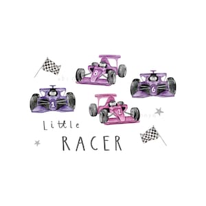 Little racer PNG sublimation file, Pink race car digital download, Girly Formula 1 PNG for Sublimation