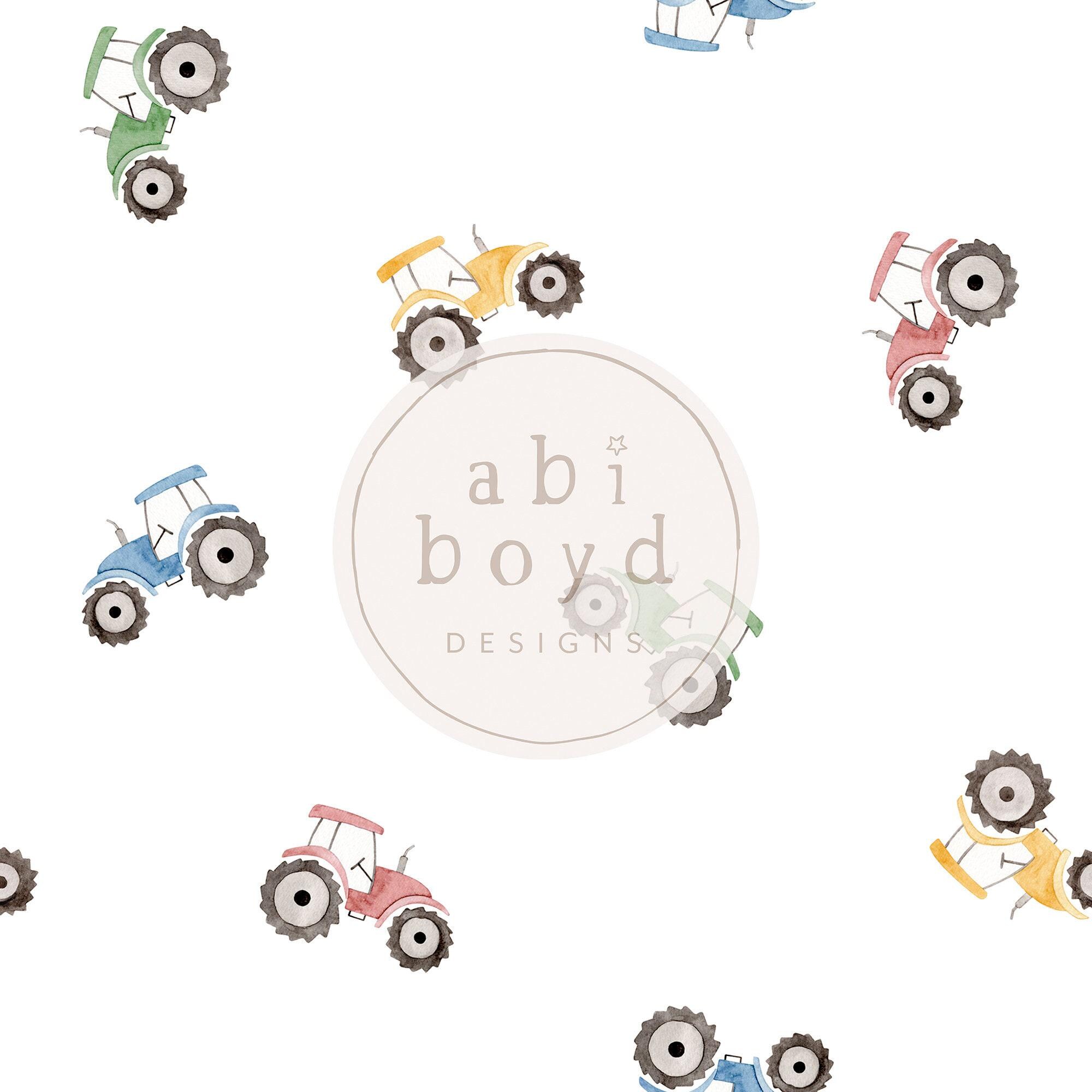 Simple Tractor Seamless Pattern, Ditsy Tractors Repeating Pattern ...