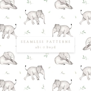 Patroon babyolifant, herhalende safaritegel, oppervlaktepatroon, digitale download