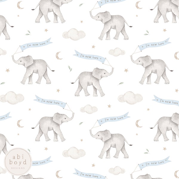 New baby Seamless Pattern, I'm new here Repeating Pattern, New Arrival Fabric Design, New Born, Welcome baby, Little one, baby boy