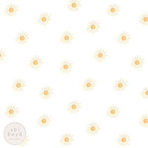 Simple Sun Seamless Pattern, Dainty Celestial Repeating Pattern, Watercolor Sunny seamless file, Personal and Commercial use