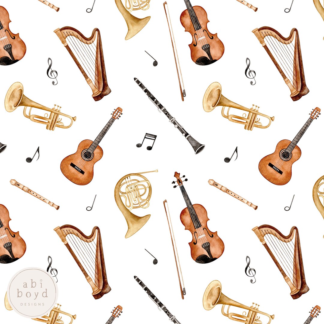 Music Seamless Pattern / Musical Instruments Repeating Pattern ...