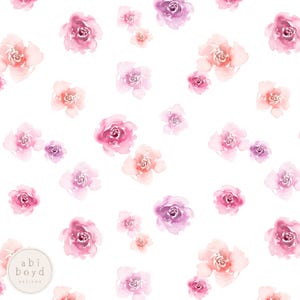 Boho Floral Seamless Pattern, Spring Summer Repeating File, Watercolor Flowers seamless file for Personal and Commercial use