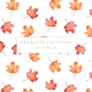 Motif de feuilles d'automne aquarelle, tuile de répétition, motif de surface de feuilles d'érable, motif sans couture automnal