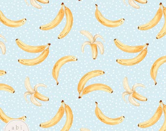 Watercolour Banana Seamless File, Bananas Repeating Pattern, Fruit Print for Personal and Commercial Use