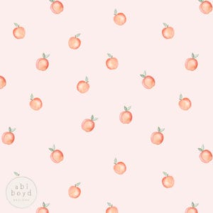 Simple Peach Seamless Pattern, Cute Peaches Repeating Pattern, Watercolor Peach seamless file, Personal and Commercial use