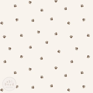 Paw Print Seamless Pattern / Dog Paws Repeating Pattern / Teddy Fabric Design / Animal Paw Digital Paper for Personal and Commercial use