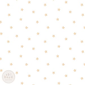 May include: A seamless pattern featuring a white background with a repeating pattern of small, gold stars.