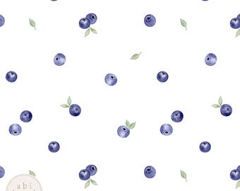Simple Blueberries Seamless Pattern, Cute Blueberry Repeating Pattern, Watercolor Fruit seamless file, Personal and Commercial use
