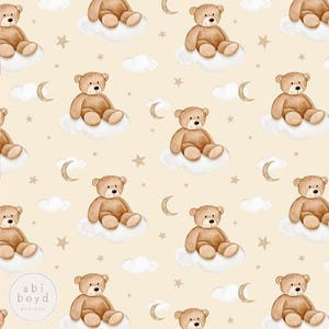 Teddy Bear Seamless Pattern, Repeating Pattern, Teddy Bear seamless file, Repeat Tile, New Baby, Bear Seamless seamless file