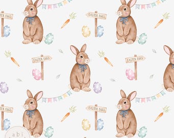 Archivo sin costuras de conejito de Pascua, patrón sin costuras de conejo de Pascua neutro, archivo sin costuras de Pascua lindo, patrón de superficie de primavera