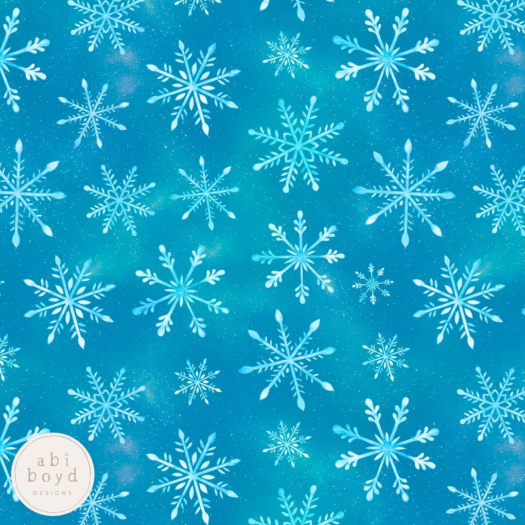 Winter Snowflake Seamless File, Frozen Repeating Pattern, Hand Drawn ...