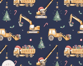 Christmas Construction Seamless File, Xmas Digger Repeating Pattern, I dig Christmas seamless file for Personal and Commercial Use