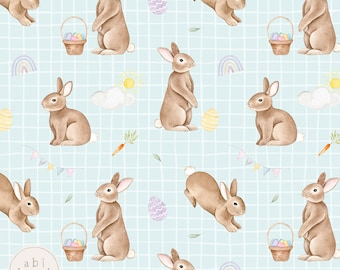Easter Bunny Seamless Pattern, Cute Rabbit Repeating Pattern, Spring seamless file, Seamless Pattern for Easter, Children's Surface Pattern