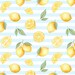 Lemon Seamless Pattern, Watercolor Lemons Design, Fruit Repeat Tile ...