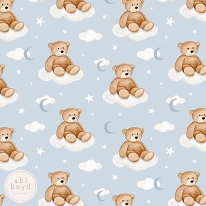 Teddy Bear Seamless Pattern, Repeating Pattern, Teddy Bear seamless file, Repeat Tile, New Baby, Bear Seamless seamless file
