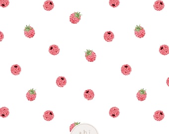 Simple Raspberries Seamless Pattern, Cute Pink Berries Repeating Pattern, Watercolor Raspberry seamless file, Personal and Commercial