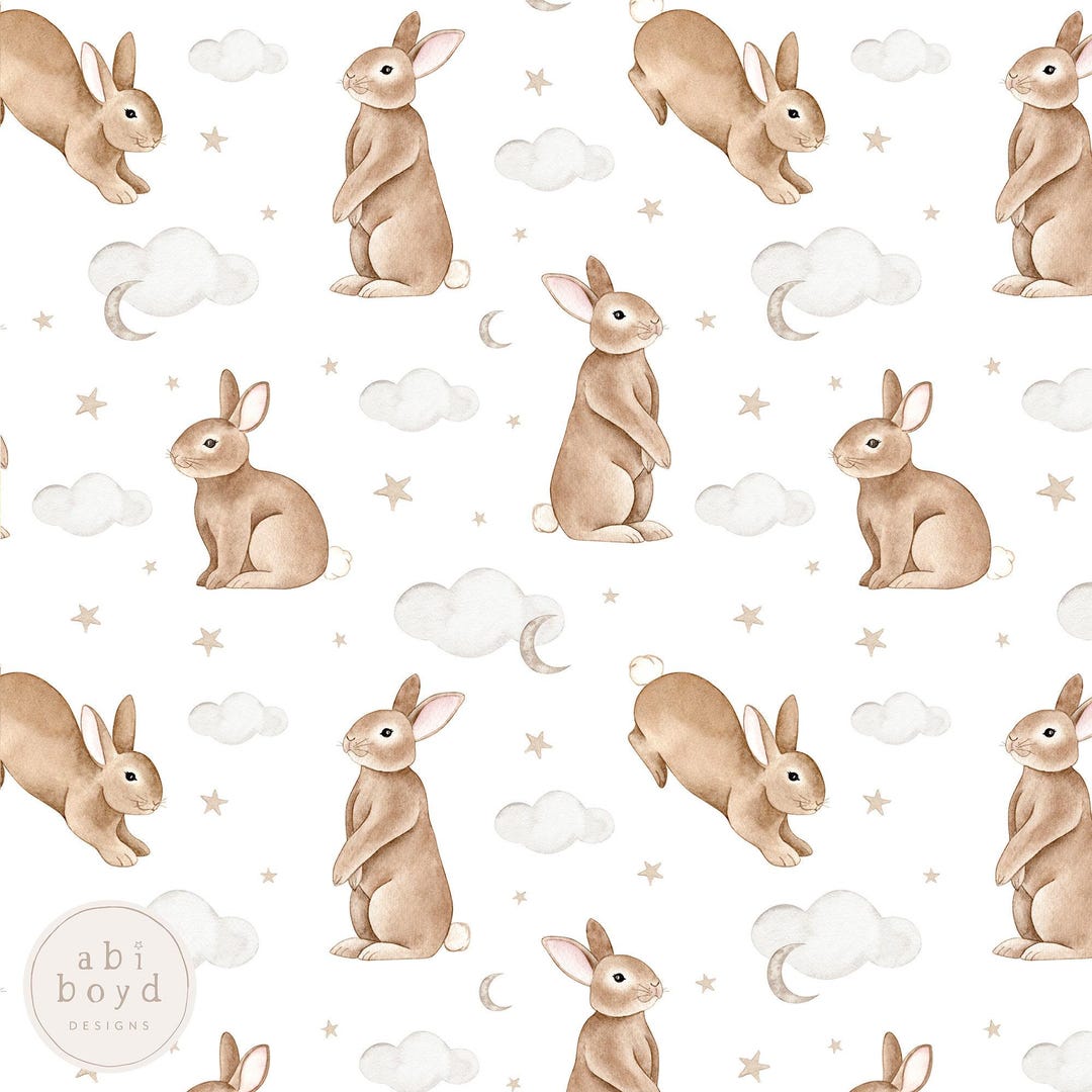 Common Fluffy Rabbit Patterns Bunny Rabbit Seamless Pattern, Repeating Pattern, Baby Seamless File ...