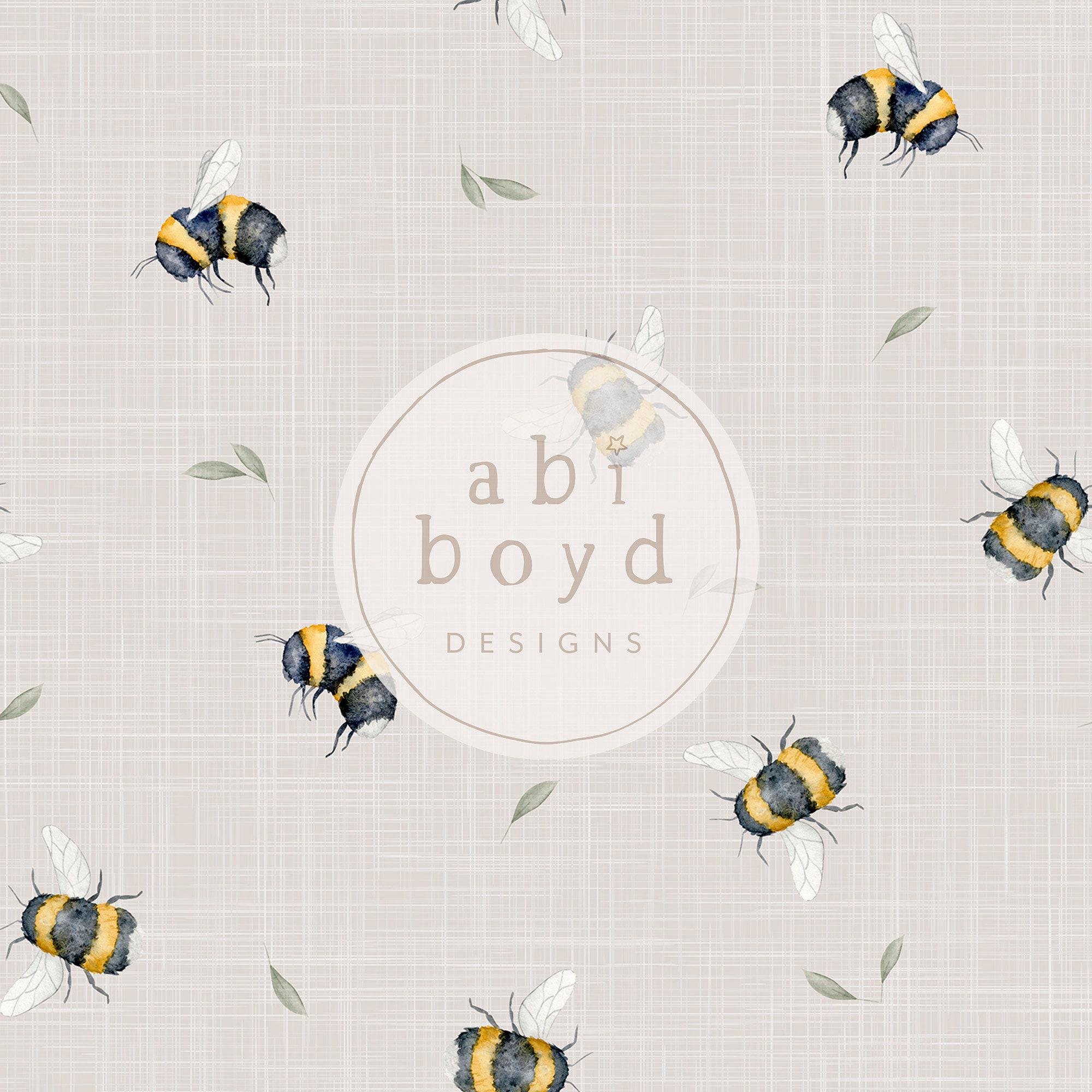 Watercolor Bumble Bee Seamless Pattern, Simple Bee Repeating Pattern ...