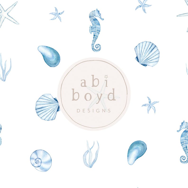 Simple Sea Shells Pattern, Nautical Repeat Tile, Print for Fabric ...