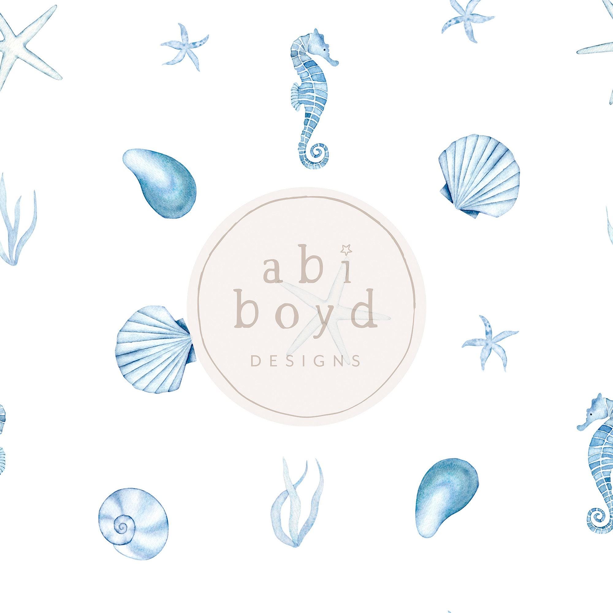 Repet Shell Prints Simple Sea Shells Pattern, Nautical Repeat Tile, Print for Fabric ...