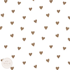Modello senza cuciture cuore di cioccolato, design in tessuto con cuori marroni di San Valentino, piastrella ripetuta neutra, modello di San Valentino, carta digitale d'amore