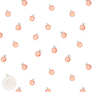 Simple Peach Seamless Pattern, Cute Peaches Repeating Pattern, Watercolor Peach seamless file, Personal and Commercial use