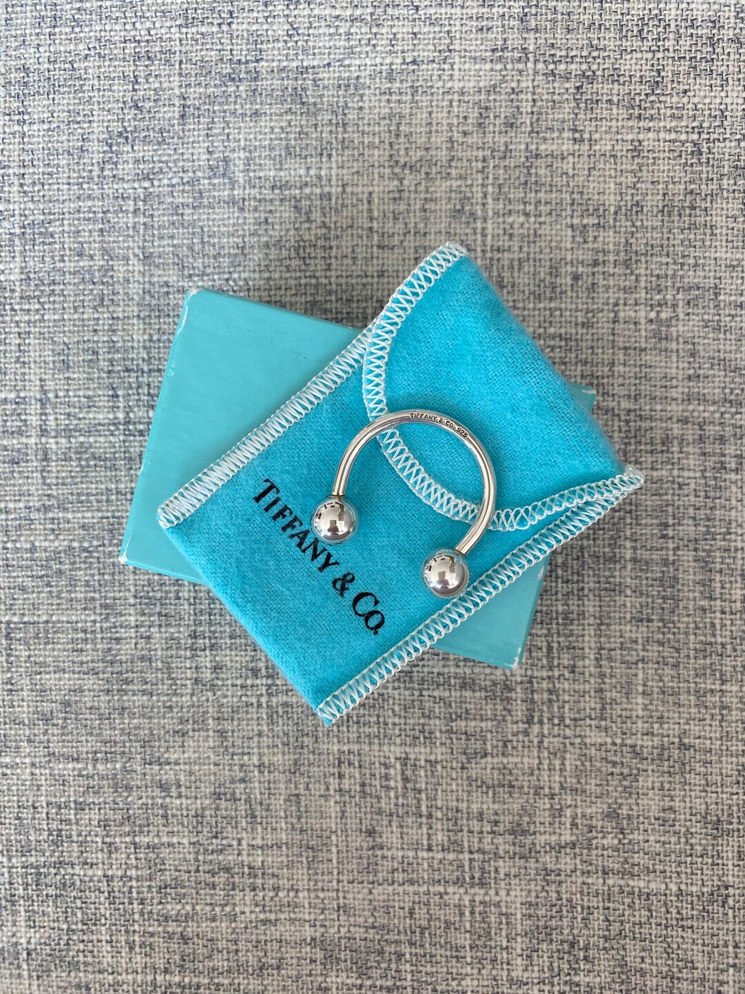 Tuff Key Rings Tiffany & Co Screwball Key Ring Sterling Silver With Pouch and Original ...