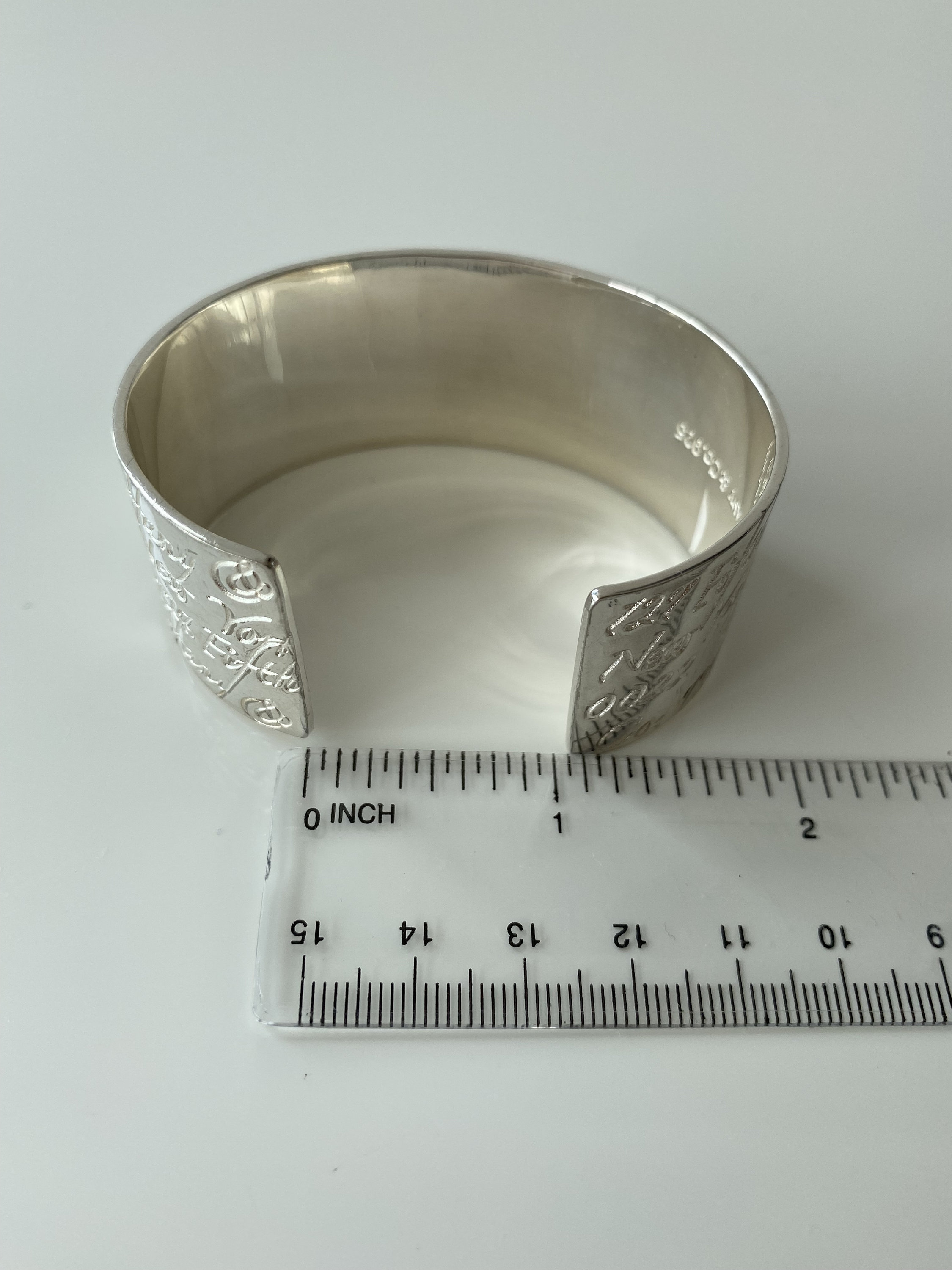 Vintage Tiffany Silver Wide Cuff Bangle Bracelet From Notes
