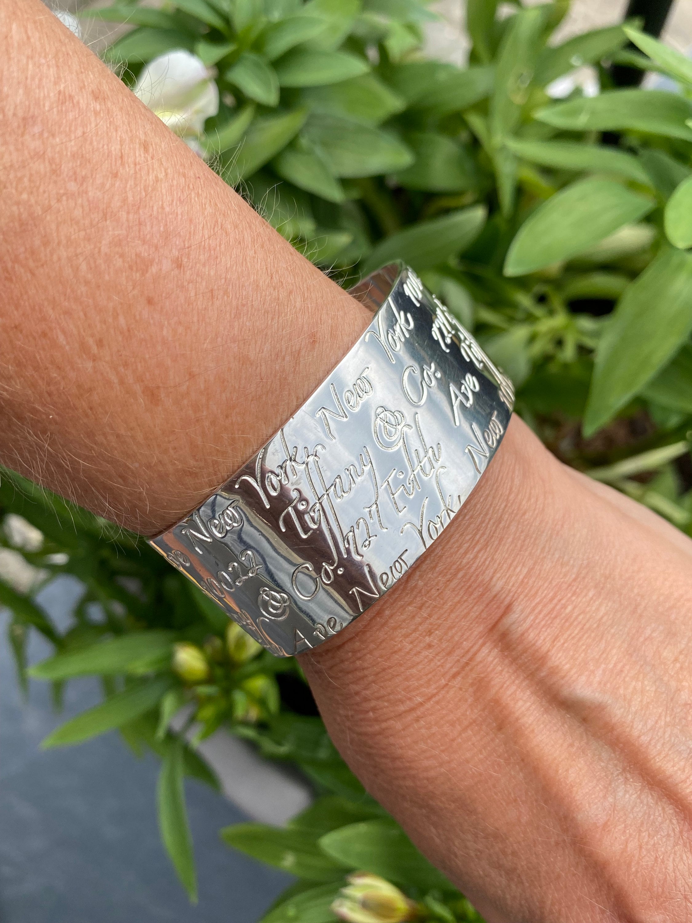 Vintage Tiffany Silver Wide Cuff Bangle Bracelet From Notes