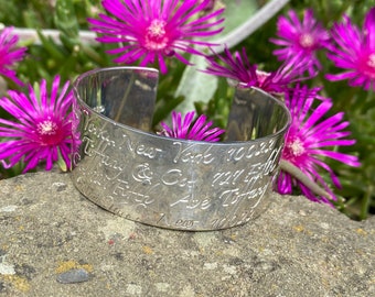 Vintage Tiffany Silver Wide Cuff Bangle Bracelet From Notes