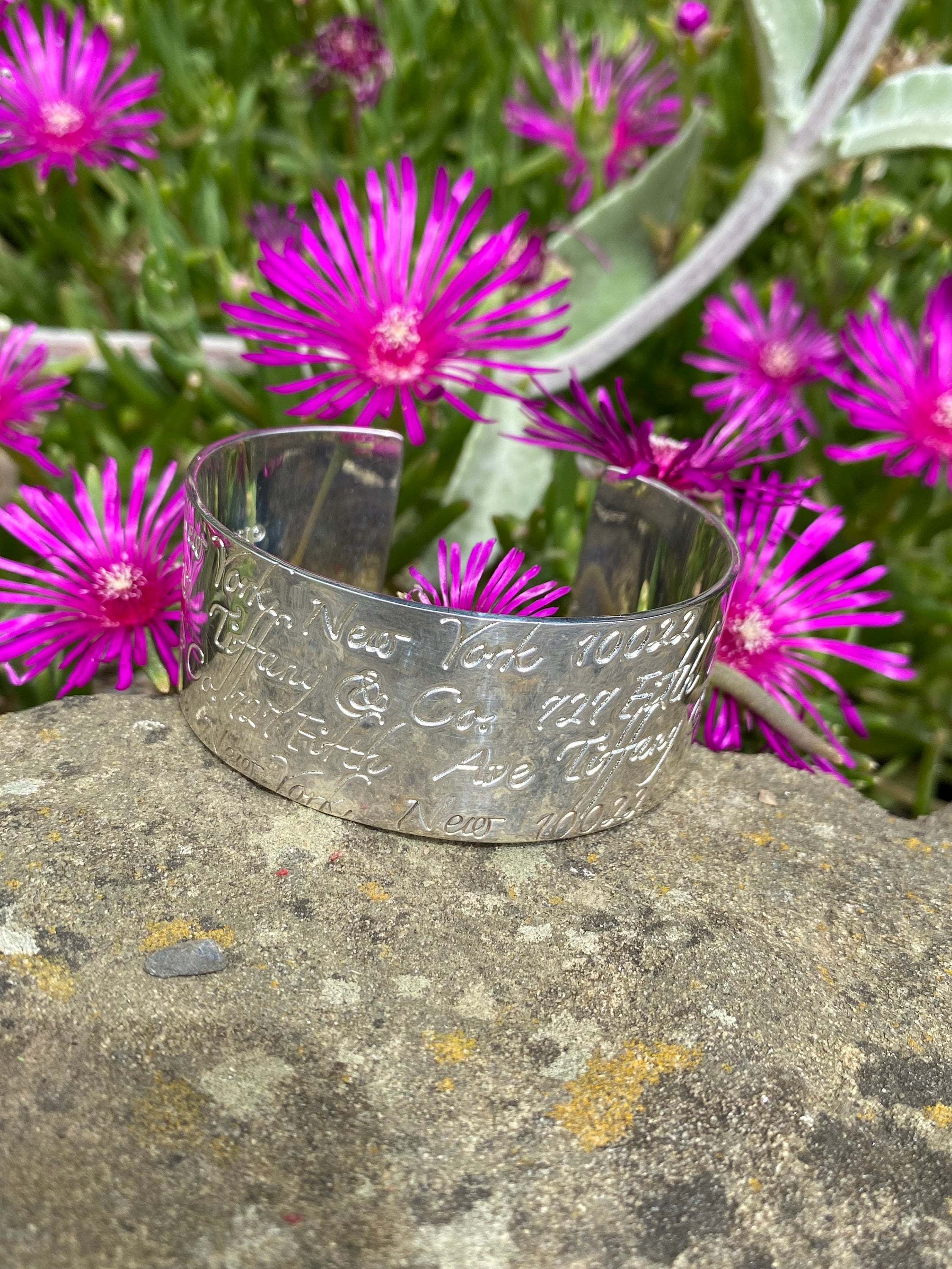 Vintage Tiffany Silver Wide Cuff Bangle Bracelet From Notes