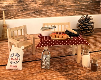 Backset Wichtelzubehör Weihnachtsbäckerei Miniatur