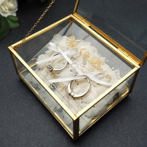 Wedding Ring Box, Personalized Glass Ring Box, Custom Storage for Wedding Ceremony, Acrylic Jewelry Storage, Proposal Idea, Personalize Gift