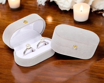 Eheringbox, Ringträgerbox, Samtträgervorschlag, benutzerdefinierte Aufbewahrung für die Hochzeitszeremonie, Vorschlagsidee, Double Slot, Geschenk personalisieren