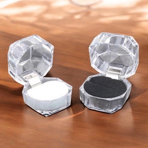 Trouwringdoos, gepersonaliseerde glazen ringdoos, aangepaste opslag voor huwelijksceremonie, opslag van acrylsieraden, voorstelidee, huwelijksgunsten