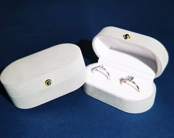 Wedding Ring Box, Ring Bearer Box, Velvet Bearer Proposal, Custom Storage for Wedding Ceremony, Proposal Idea, Double Slot, Personalize Gift