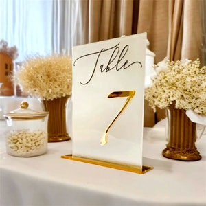 Números de mesa, Número de mesa de boda, Decoración de mesa de boda, Señalización de recepción, Letreros de mesa acrílicos, Centro de mesa elegante