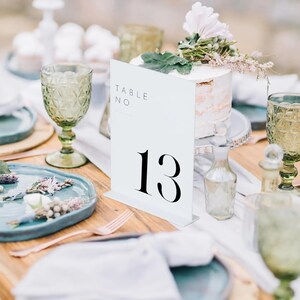 Números de mesa, número de mesa de casamento, decoração de mesa de casamento, sinalização de recepção, sinais de mesa acrílicos, peça central elegante