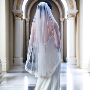 Lace Wedding Veil, Long Lace Veil, Bridal White Chapel, Ivory Chapel, Ivory White Tulle, Long Cathedral, Bridal Cathedral, Wedding Headpiece